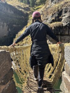 Miriam on the Bridge of Q'Eswachaka
